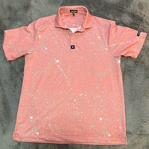 Bad Birdie Paint Splatter Polo Size L